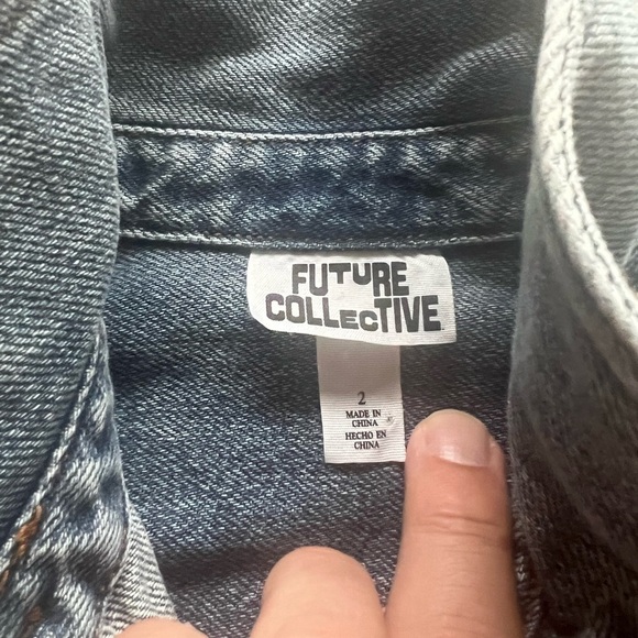 EUC Women's Long Sleeve Denim Midi Dress - Future Collective Size 2 44" Length - Picture 4 of 5